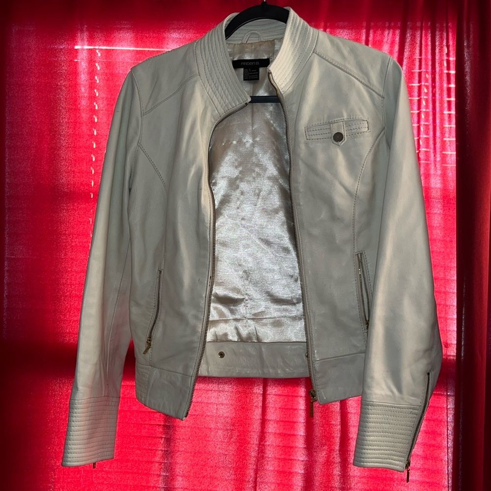 Off white leather jacket